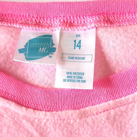 NWOT LOVE Pajama Set Girl's Pink/White Long Sleeve Top 14 Bottom 10/12 - Picture 6 of 12